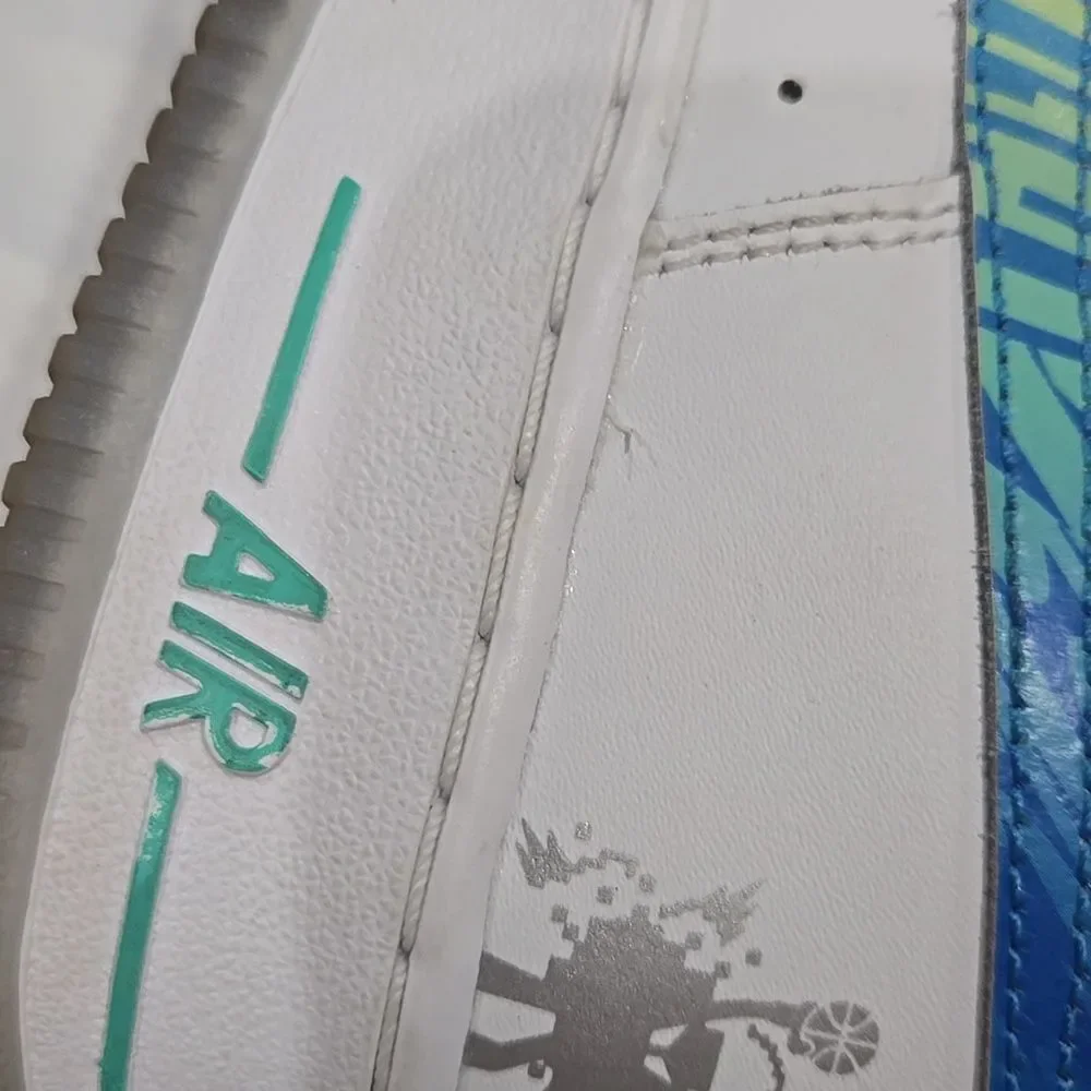 Nike Air Force 1 LV8 GS Unlock Your Space White Multi Sneakers Youth 6.5